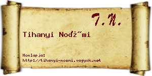 Tihanyi Noémi névjegykártya